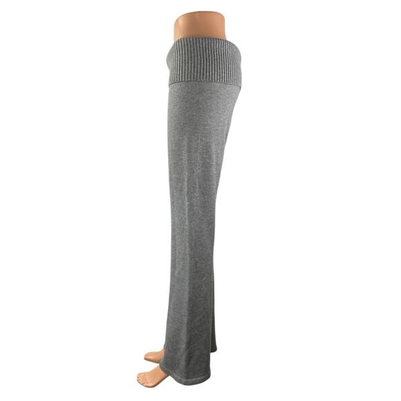 Aeropostale Women's Gray High Waisted Rib Knit Trim Flare Yoga Lounge Pants Sz L - Picture 2 of 5
